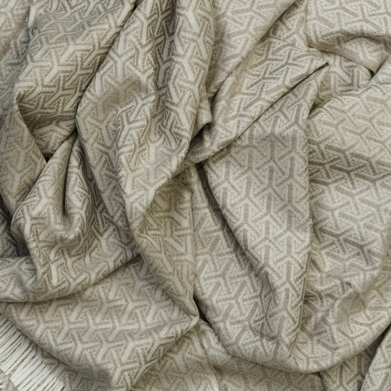 Large Throw with Fringe Detail - Latte, Wool alternate view