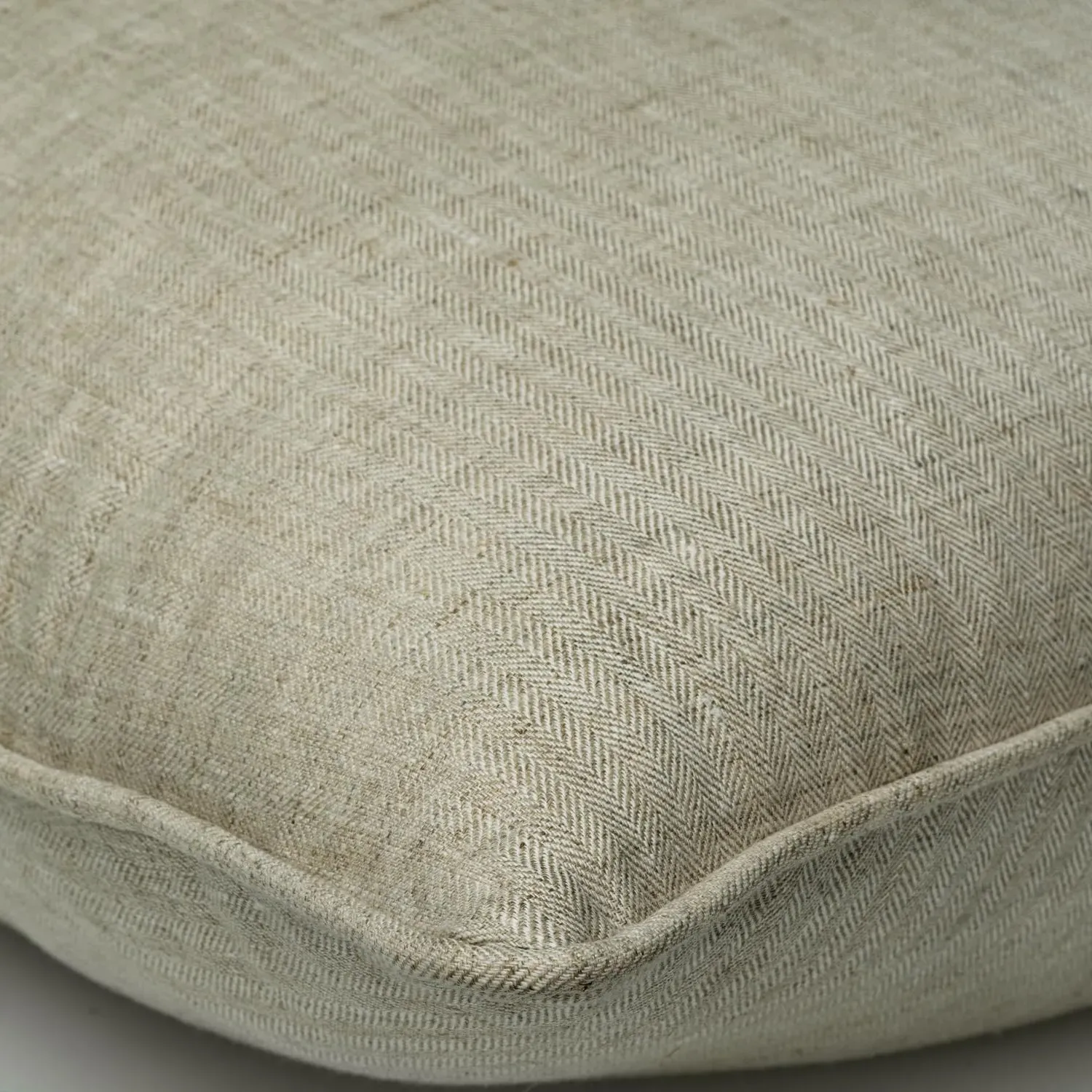Square Cushion with Embroidery - Natural, Linen alternate view