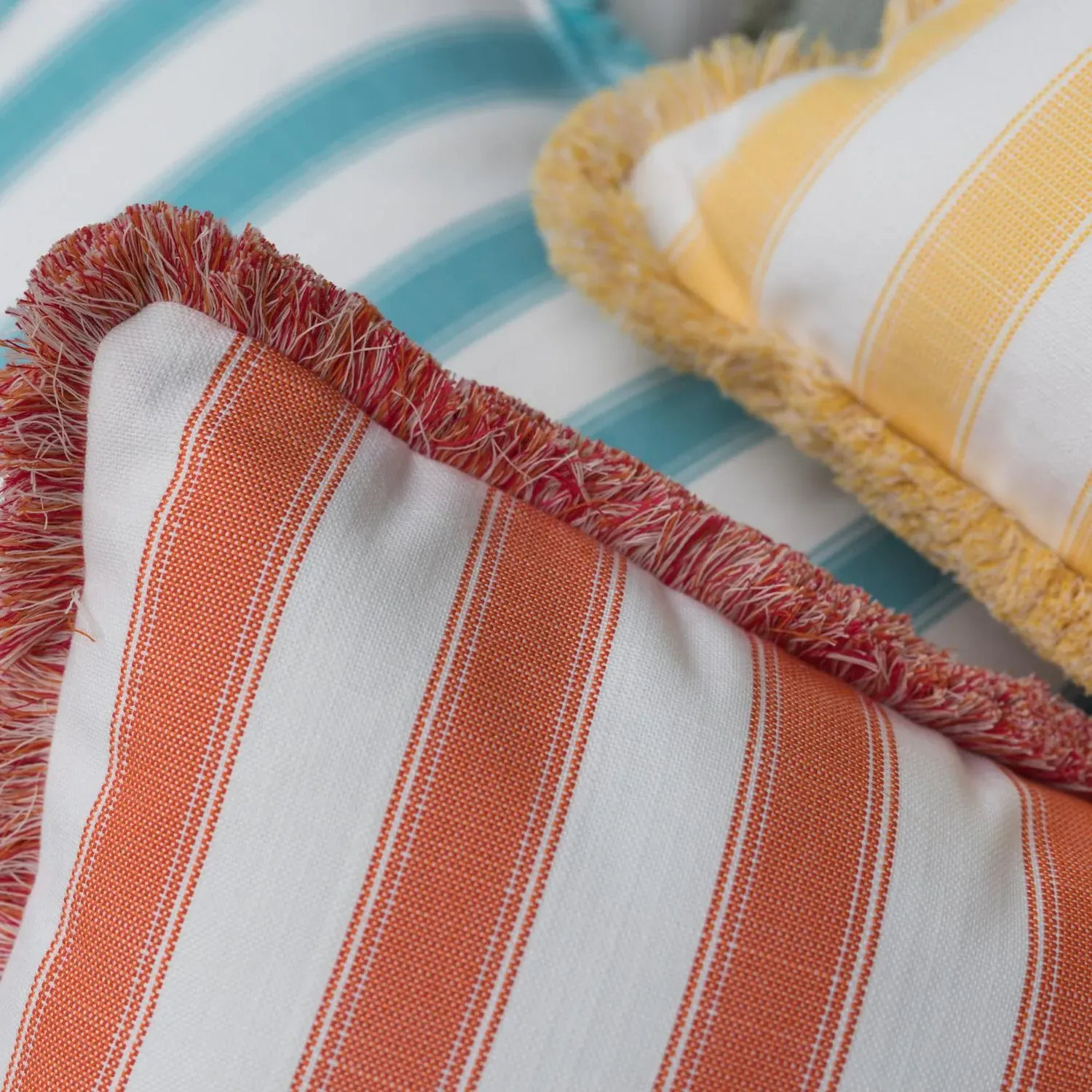 Square Cushion with Piping - Orange, Hollowfibre alternate view