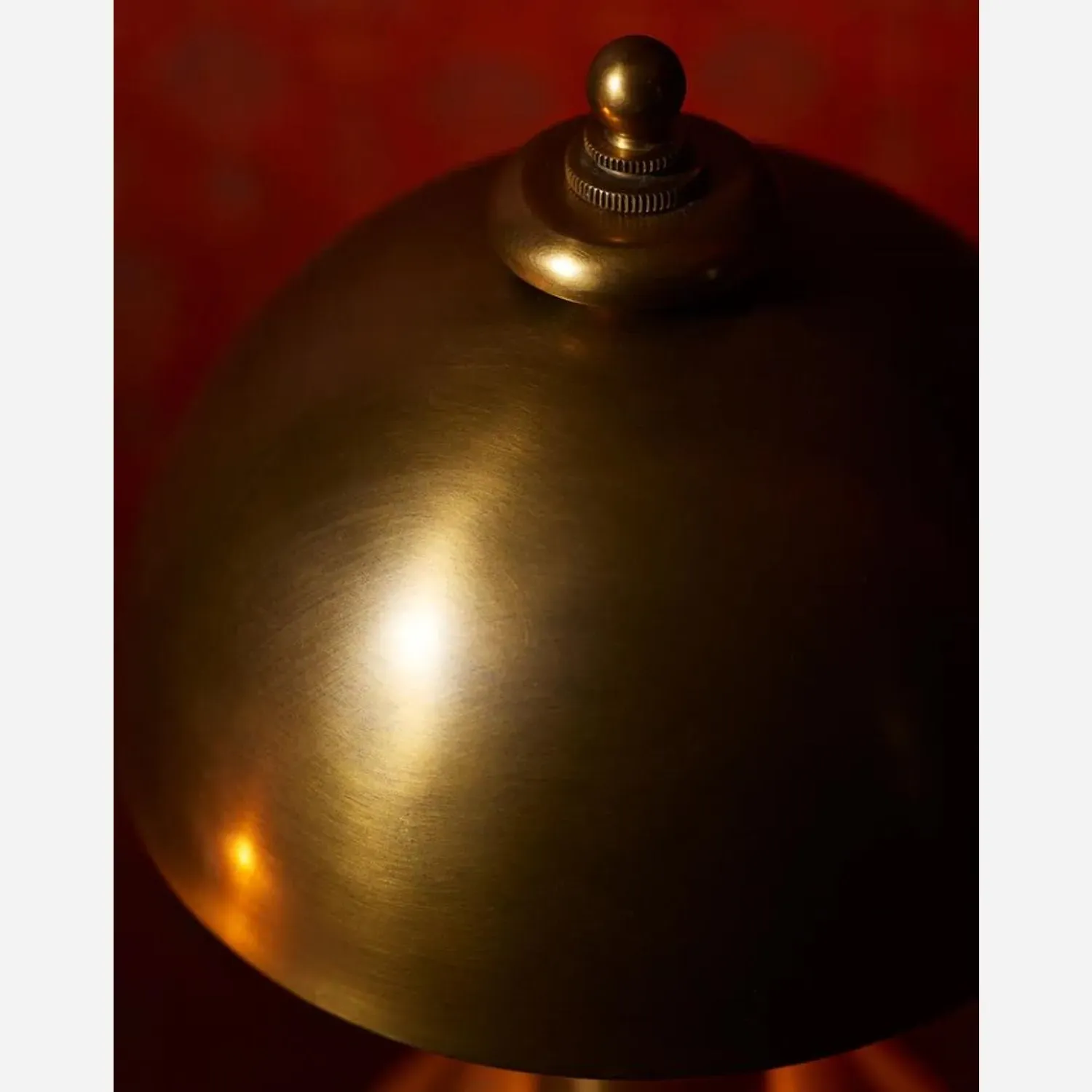 Compact Table Lamp with Dome - Brass, Metal alternate view