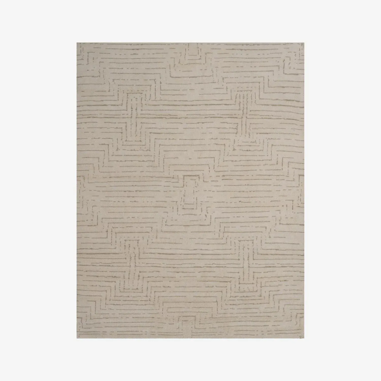 5' x 8' Maze Pattern Rug - Ivory, Wool product