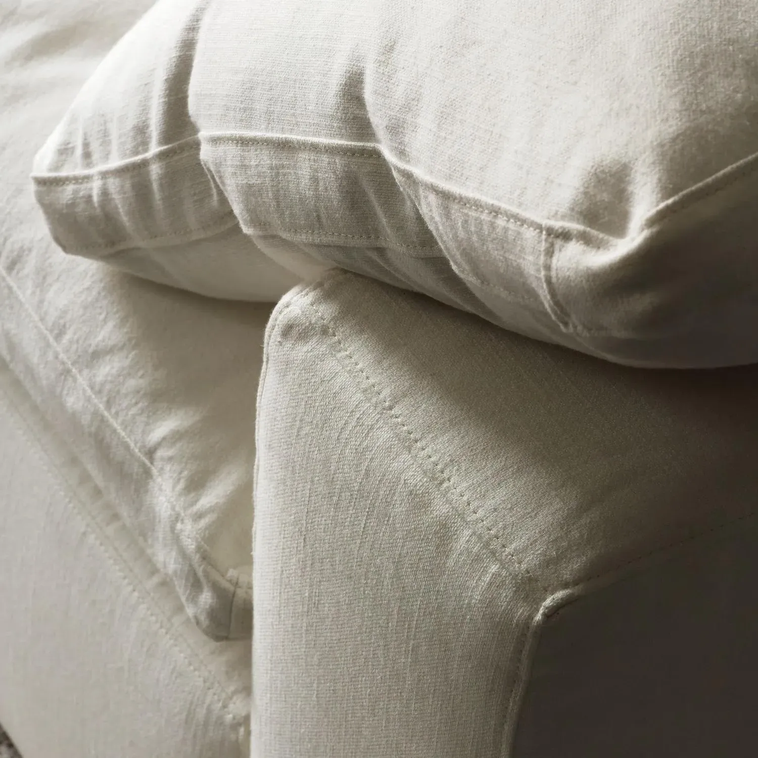 Truman Junior Sectional Sofa - White, Linen alternate view