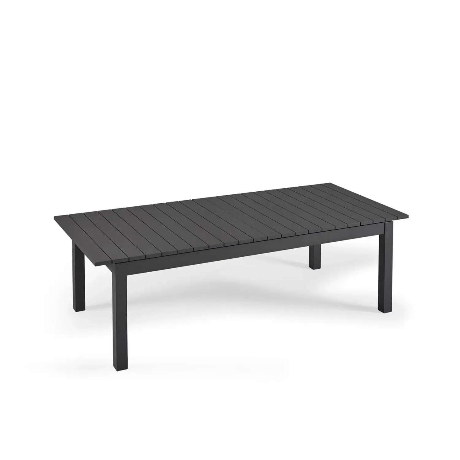 Extendable Dining Table with Slats - Grey, Aluminium alternate view