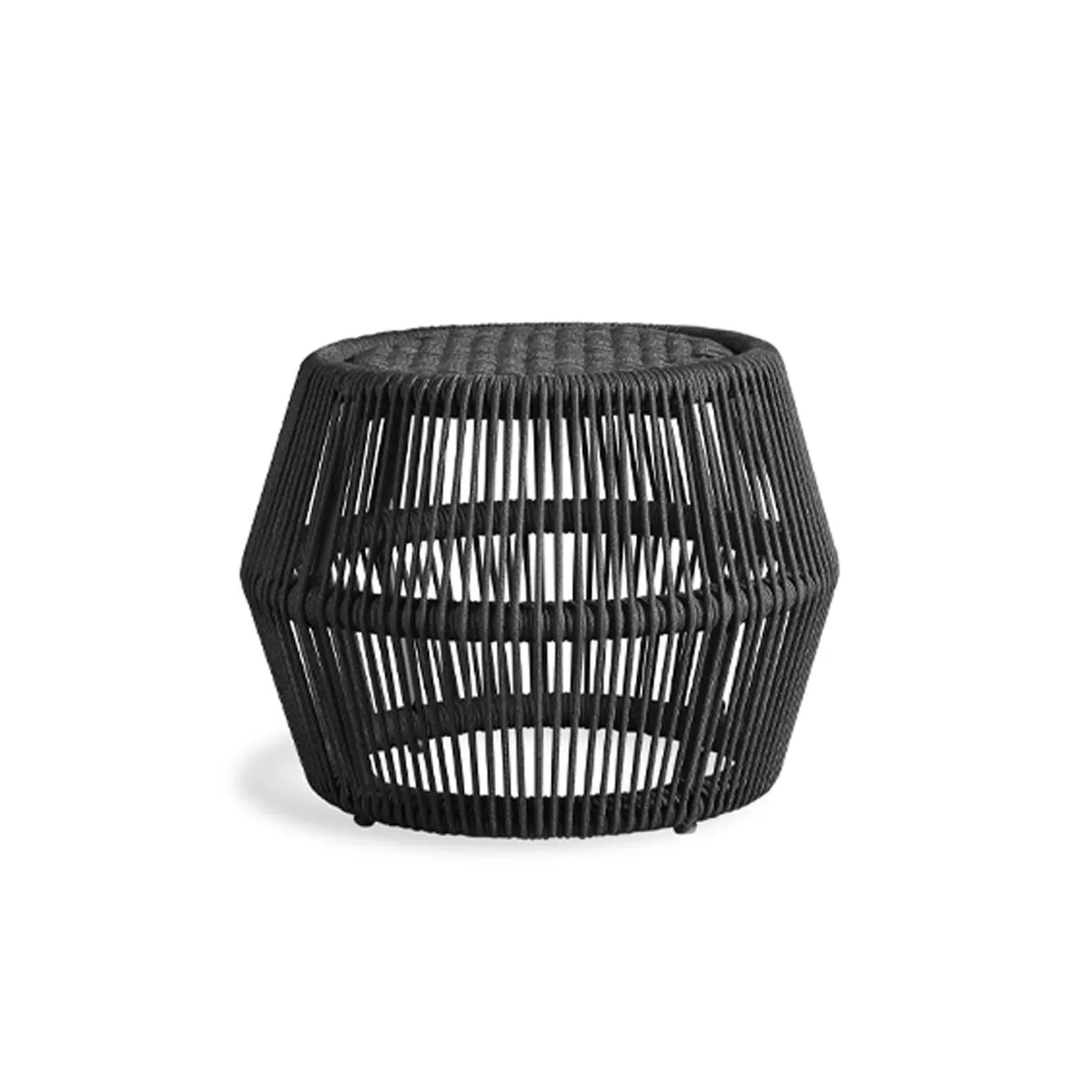 Outdoor Side Table - Graphite Grey, Rope-Wrapped alternate view
