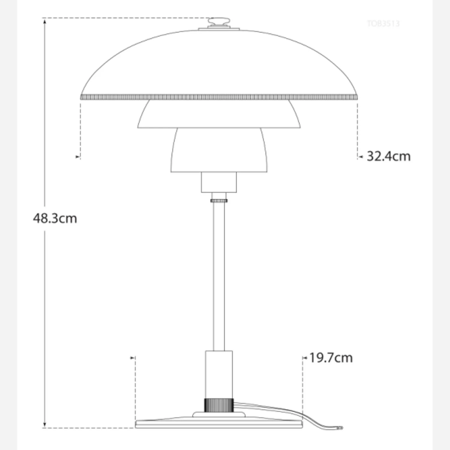 Table Lamp with Glass Shade - White, Brass alternate view
