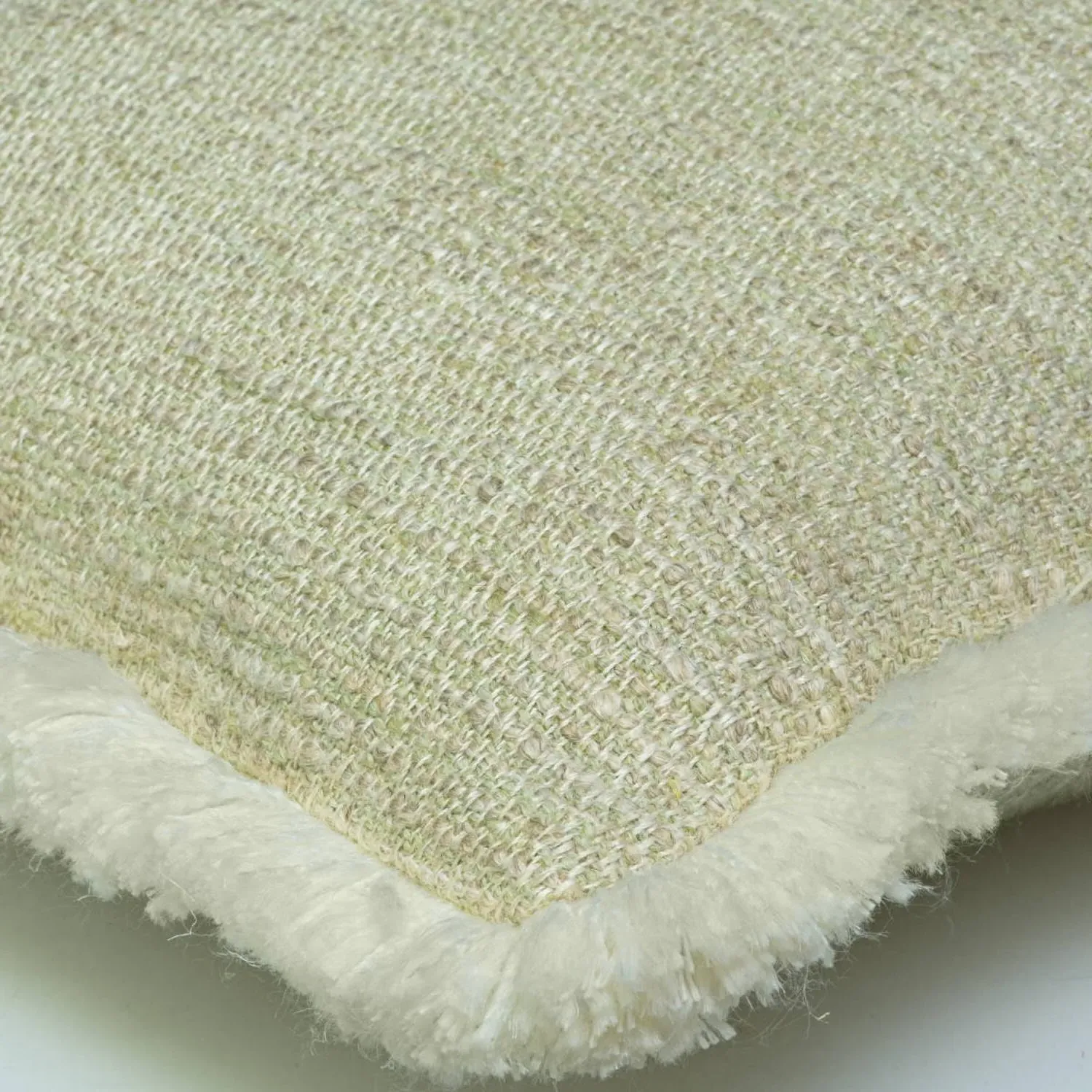 55cm Square Cushion with Fringe - Moss, Cotton alternate view
