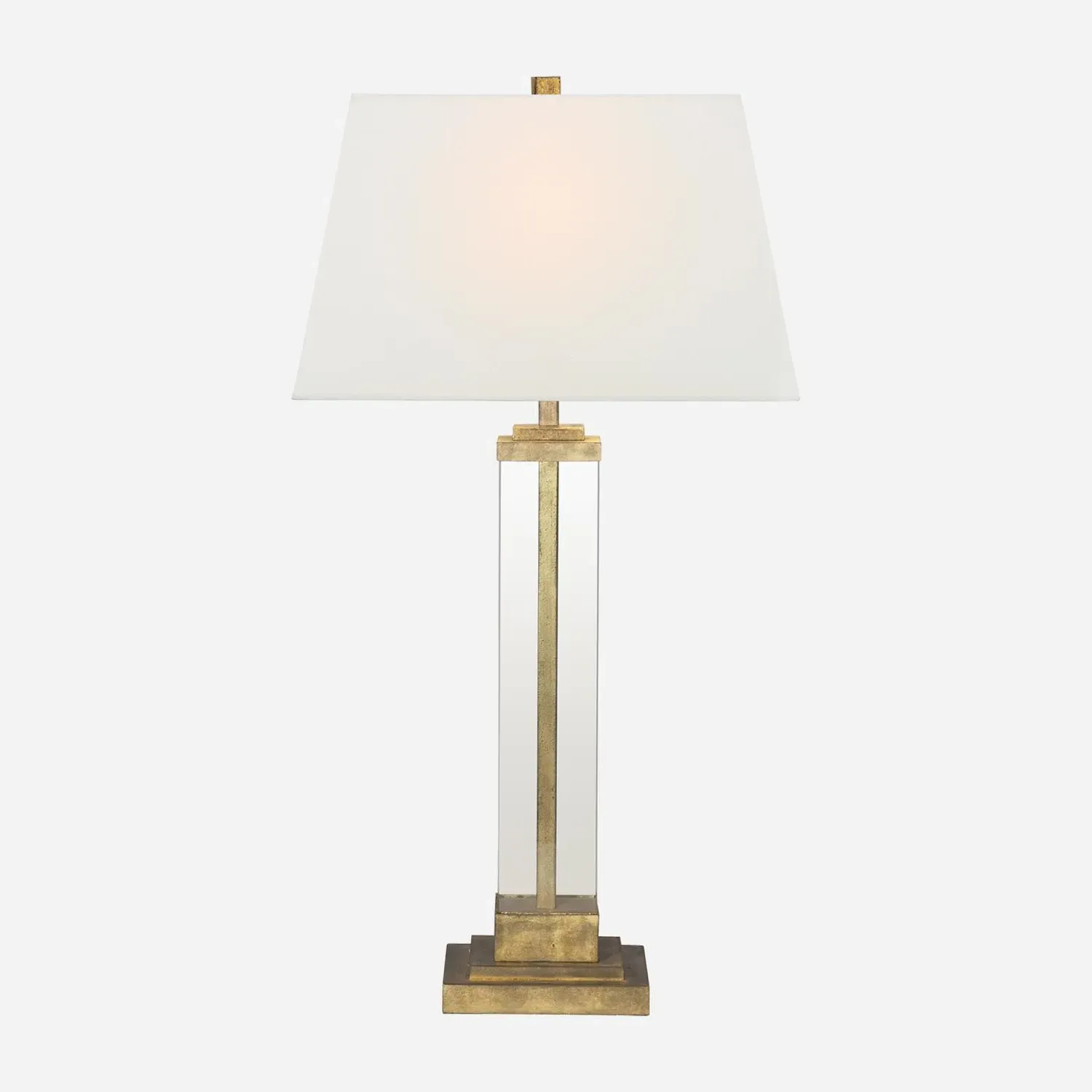 Contemporary Table Lamp with Glass Stem - Gold, Iron product