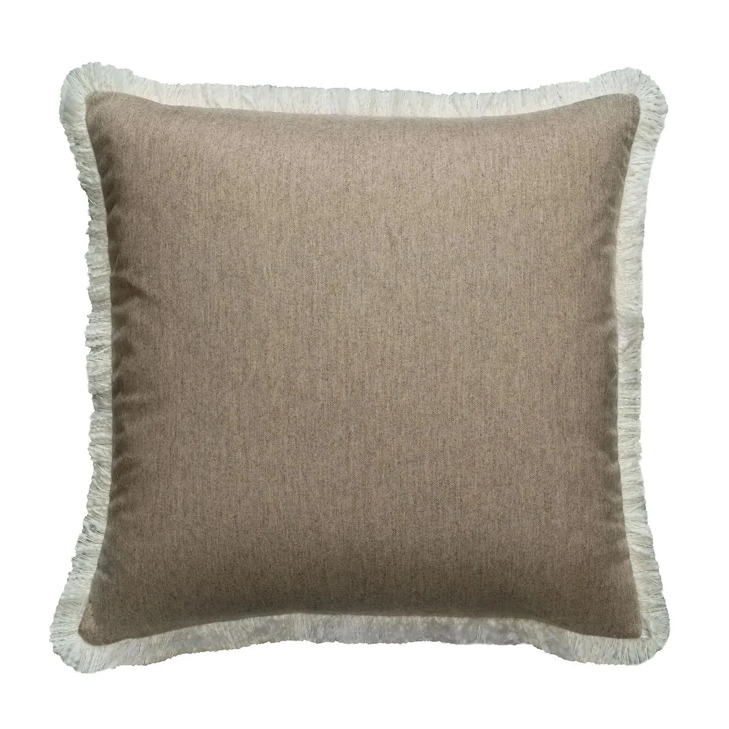 Feather Cushion with Trim - Camel, Wool product