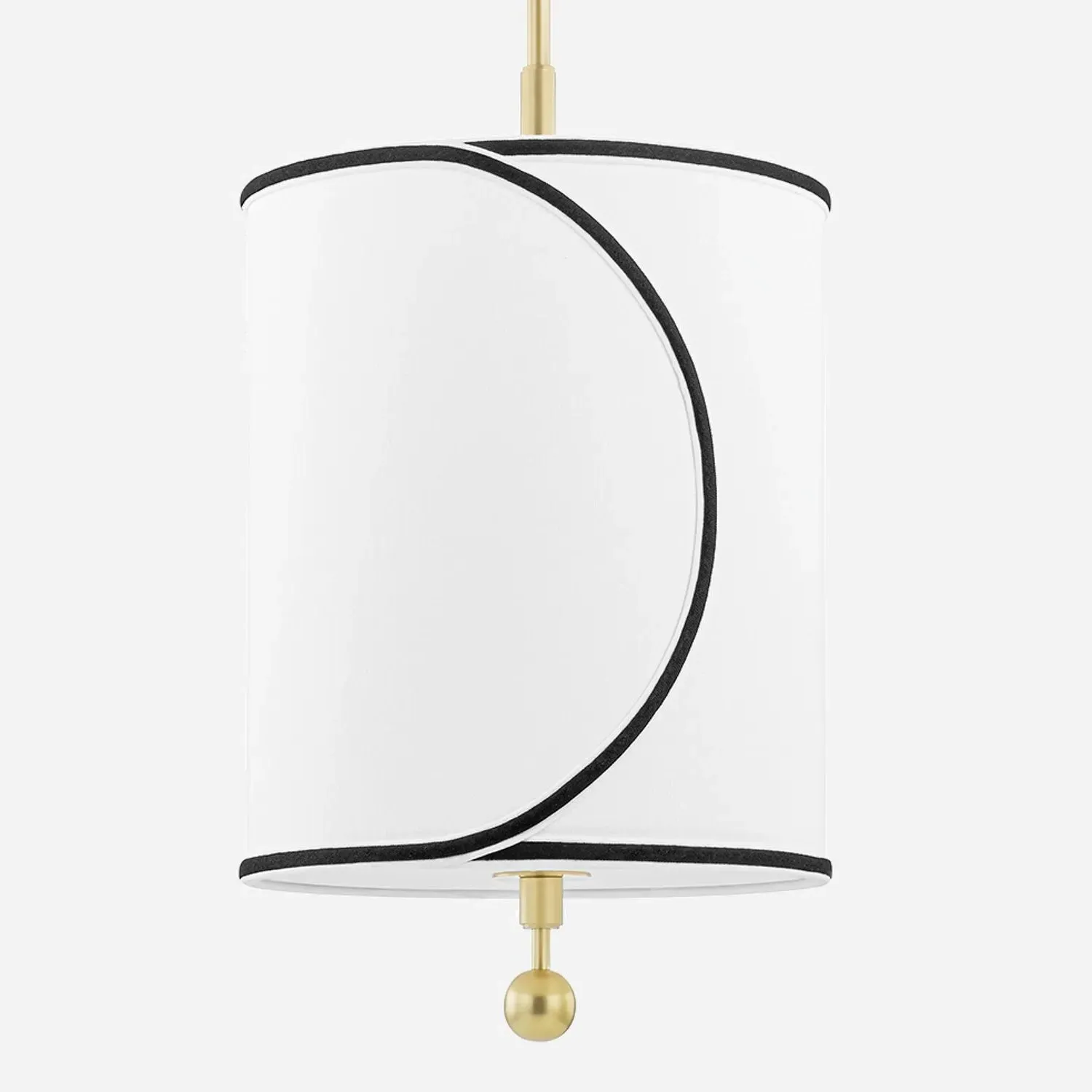 Small Drum Pendant Light with Trim - Black, Linen product