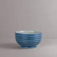 Blue Ridged Porridge Bowl - Blue