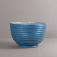 Blue Ridged Salad Bowl - Blue