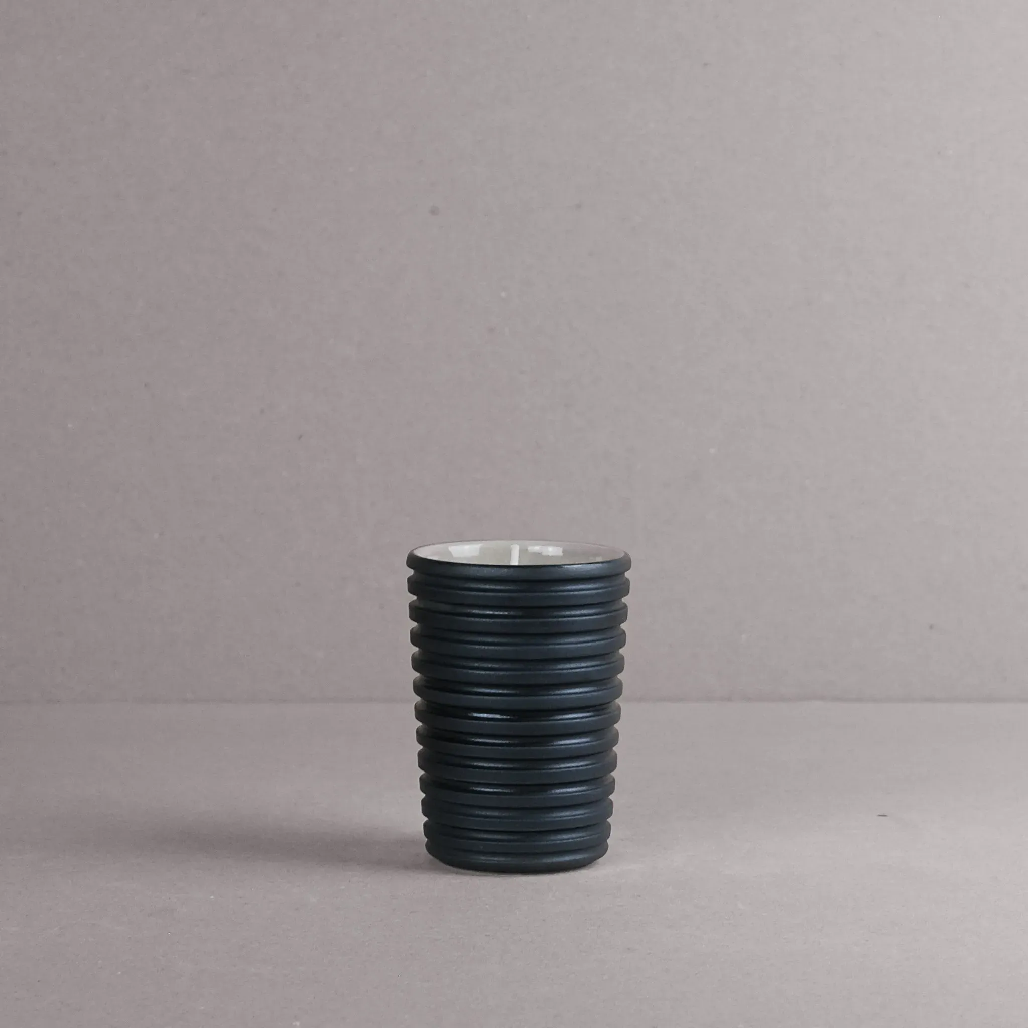 Ridged Candle Beaker - Black
