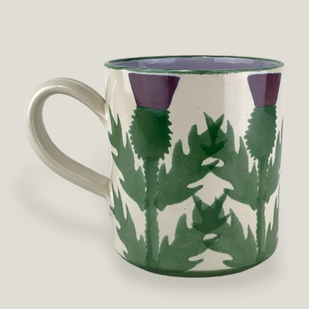 Cream Thistle Beer Mug - Cream, Stoneware