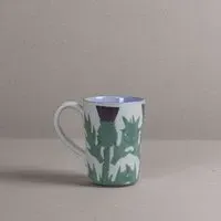 Cream Thistle Latte Mug - Cream, Stoneware