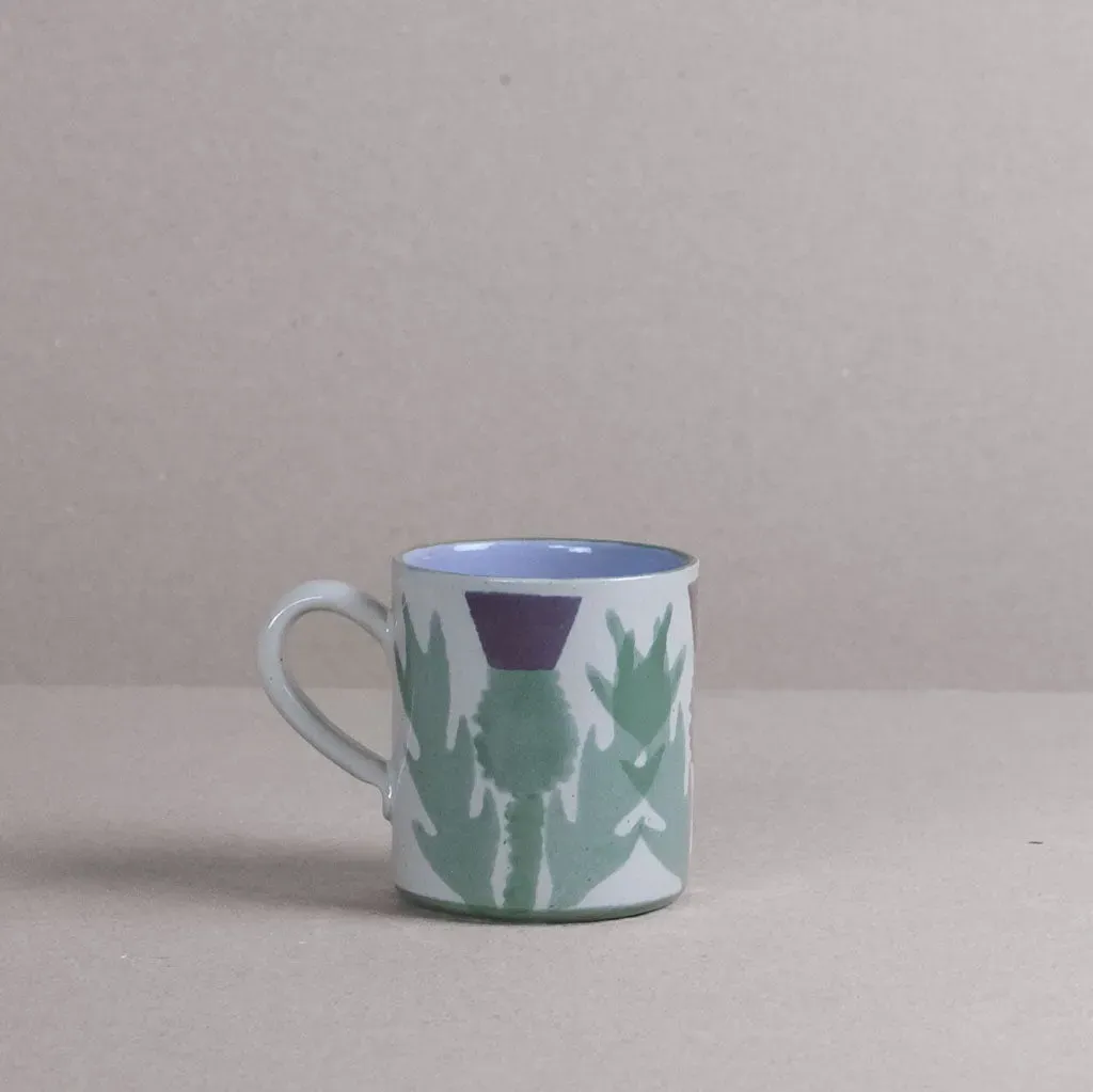 Cream Thistle Medium Mug - Cream, Stoneware