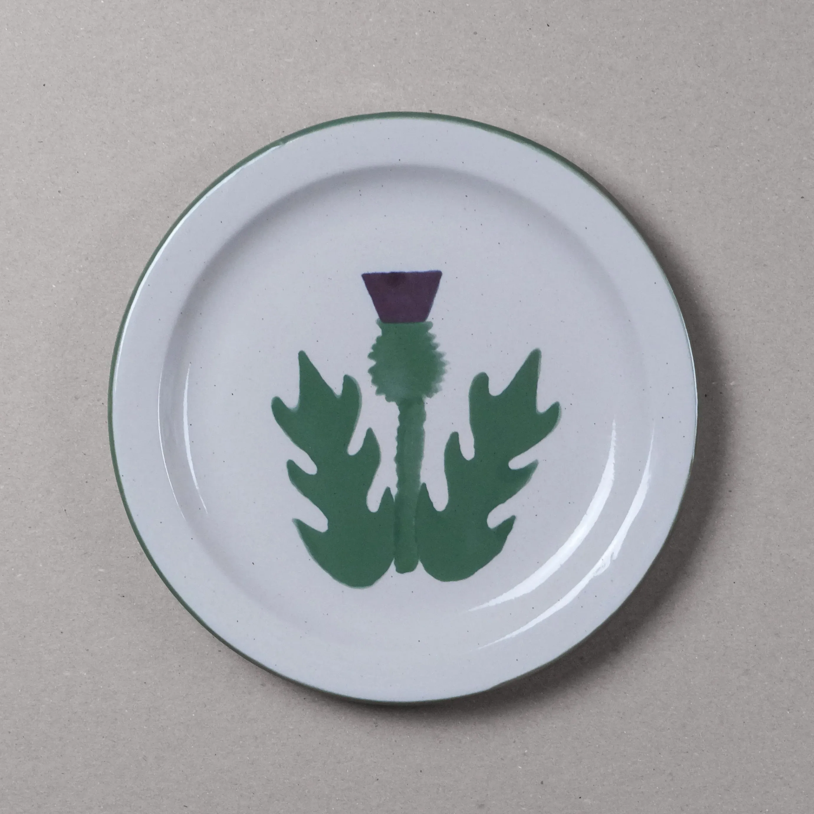 Cream Thistle Salad Plate - Cream, Stoneware