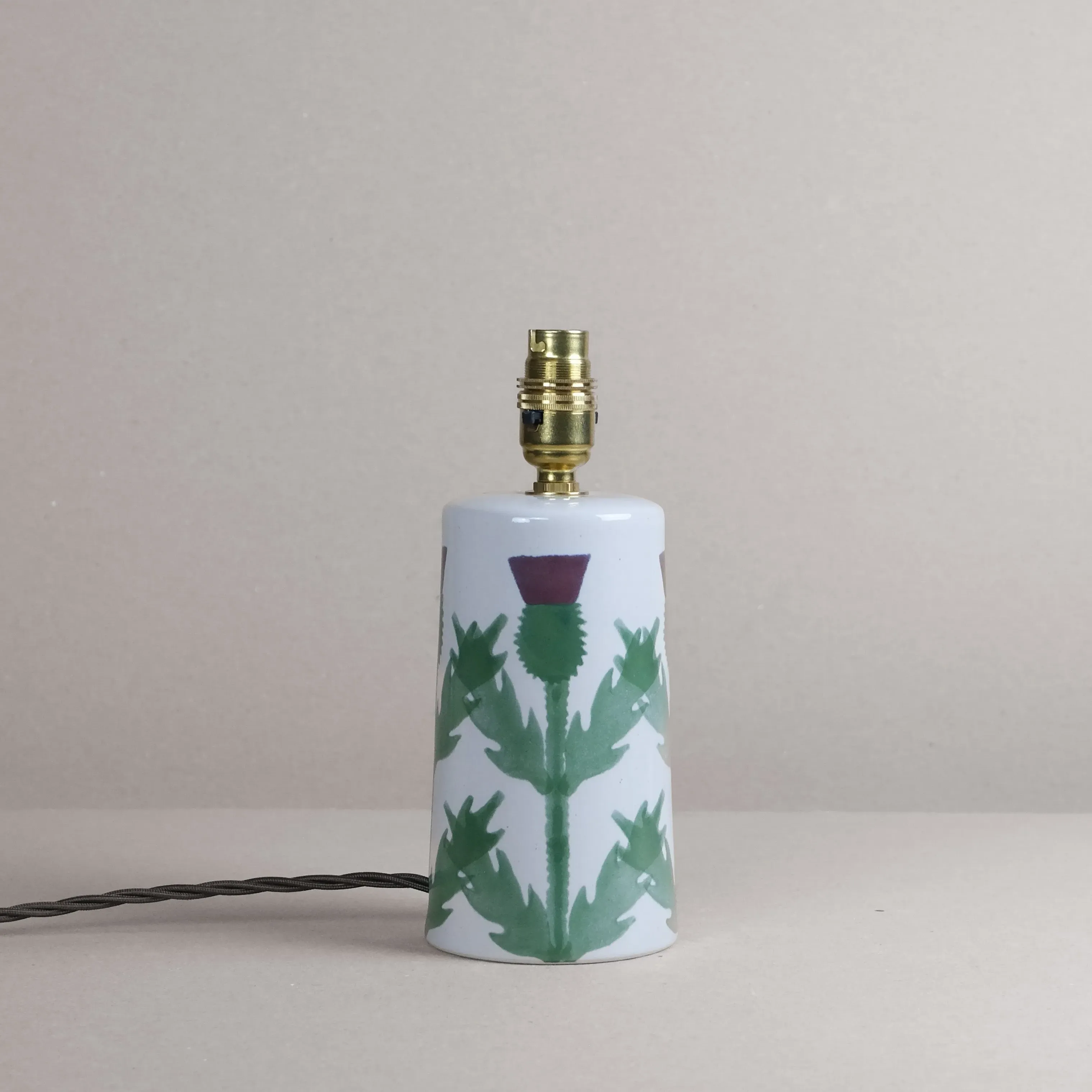 Cream Thistle Small Tapered Lamp - Cream image