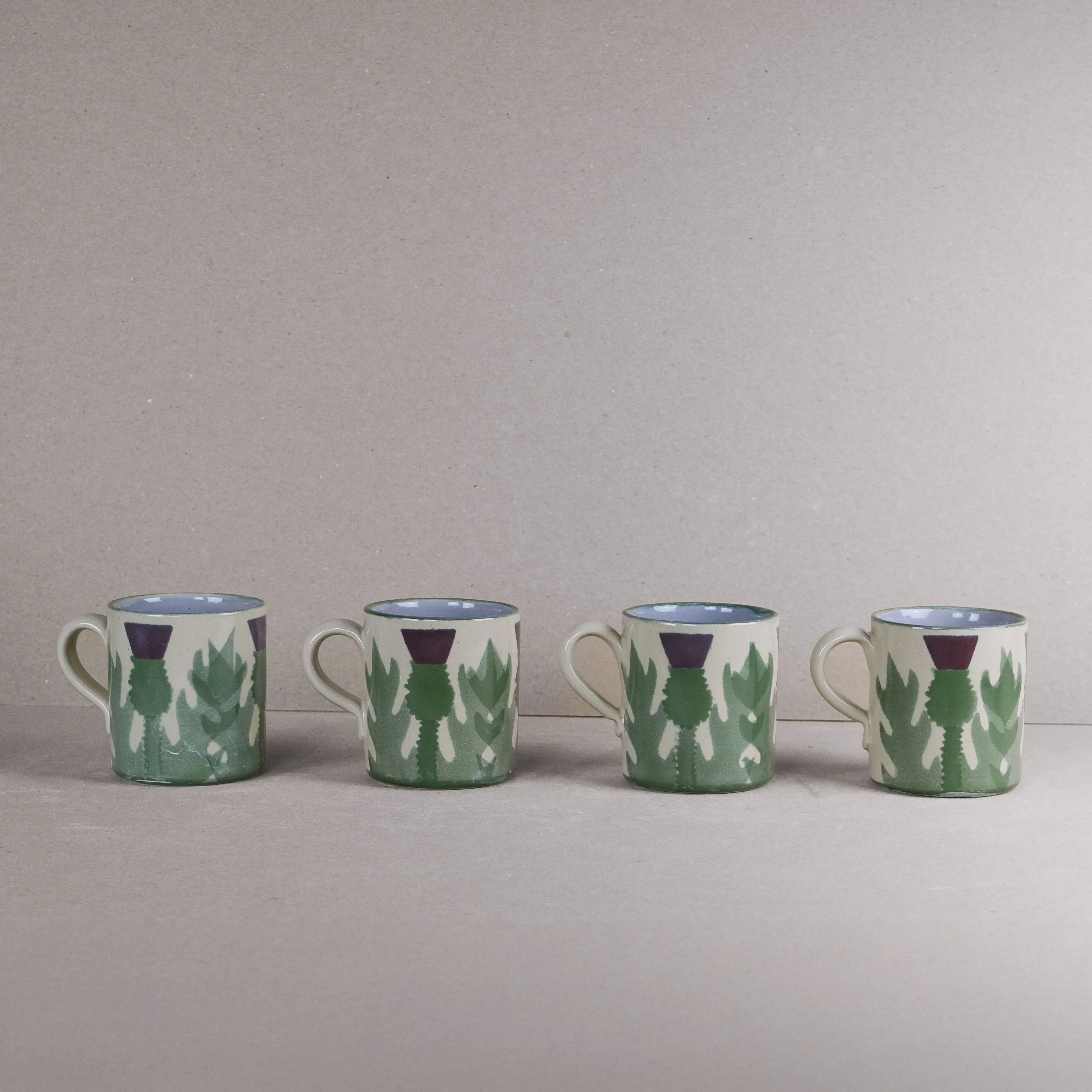 Set of 4 Cream Thistle Large Mugs - Cream