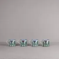 Set of 4 Cream Thistle Small Mugs - Cream