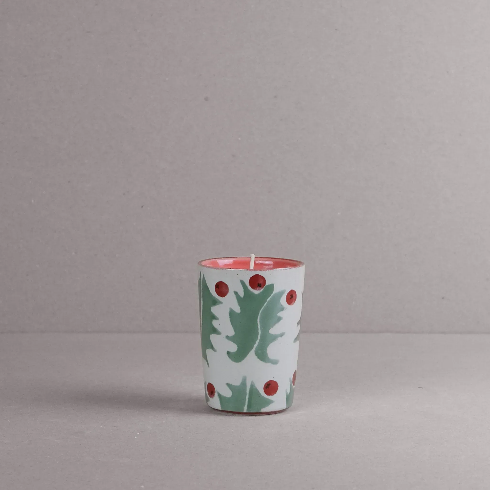 Holly Candle Beaker - Stoneware