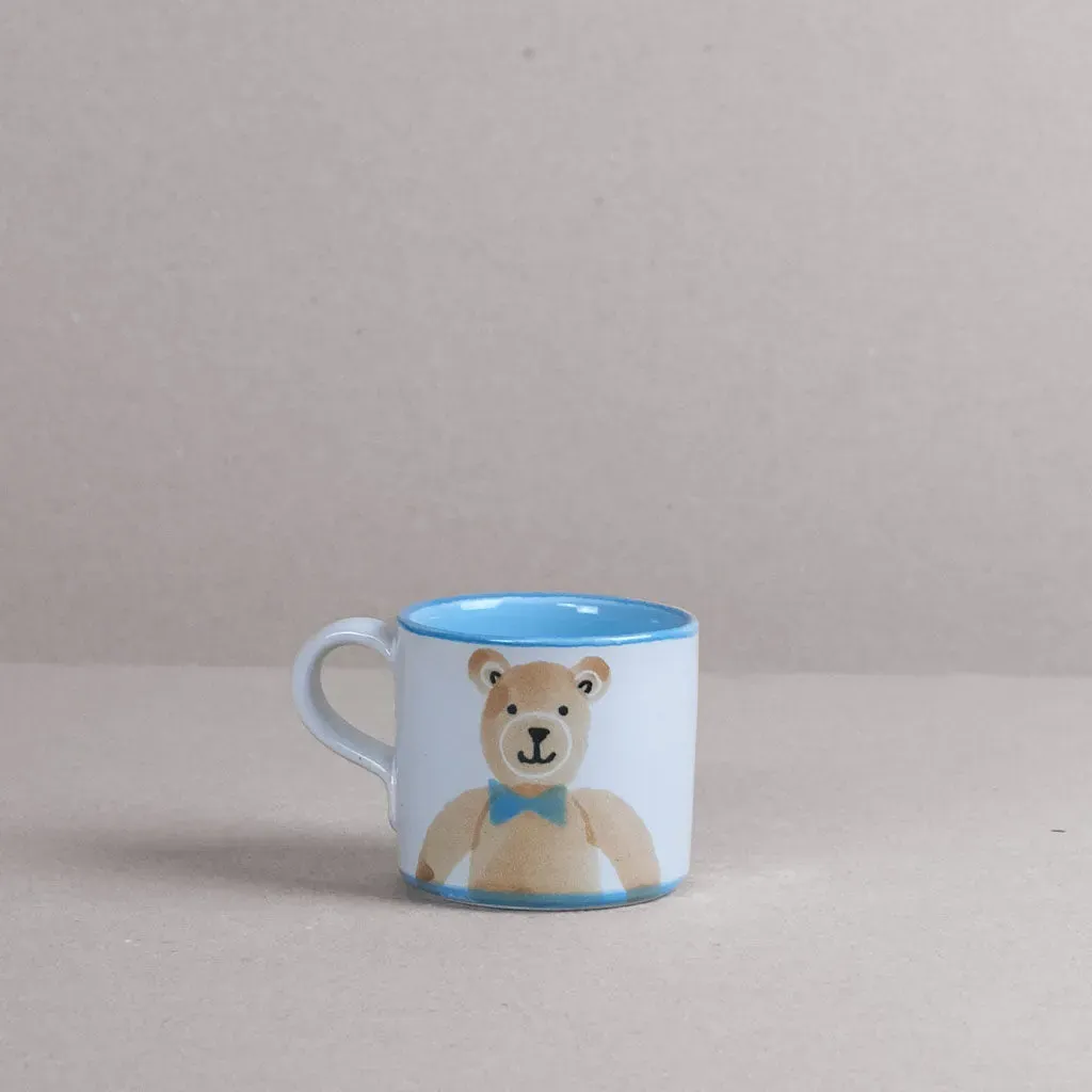 Teddy Bear Small Mug - Blue, Stoneware