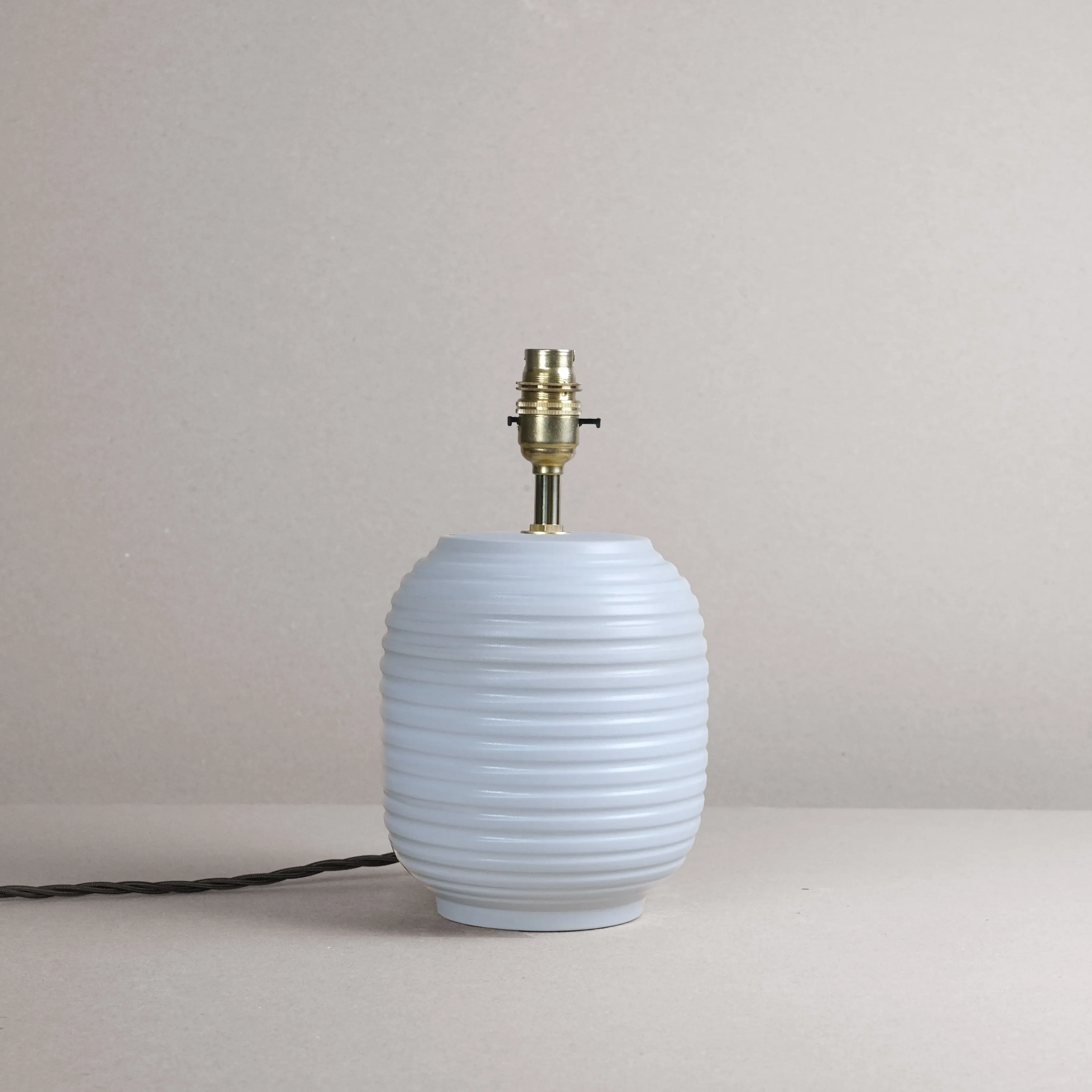 ANTA White Ridged Small Table Lamp - White