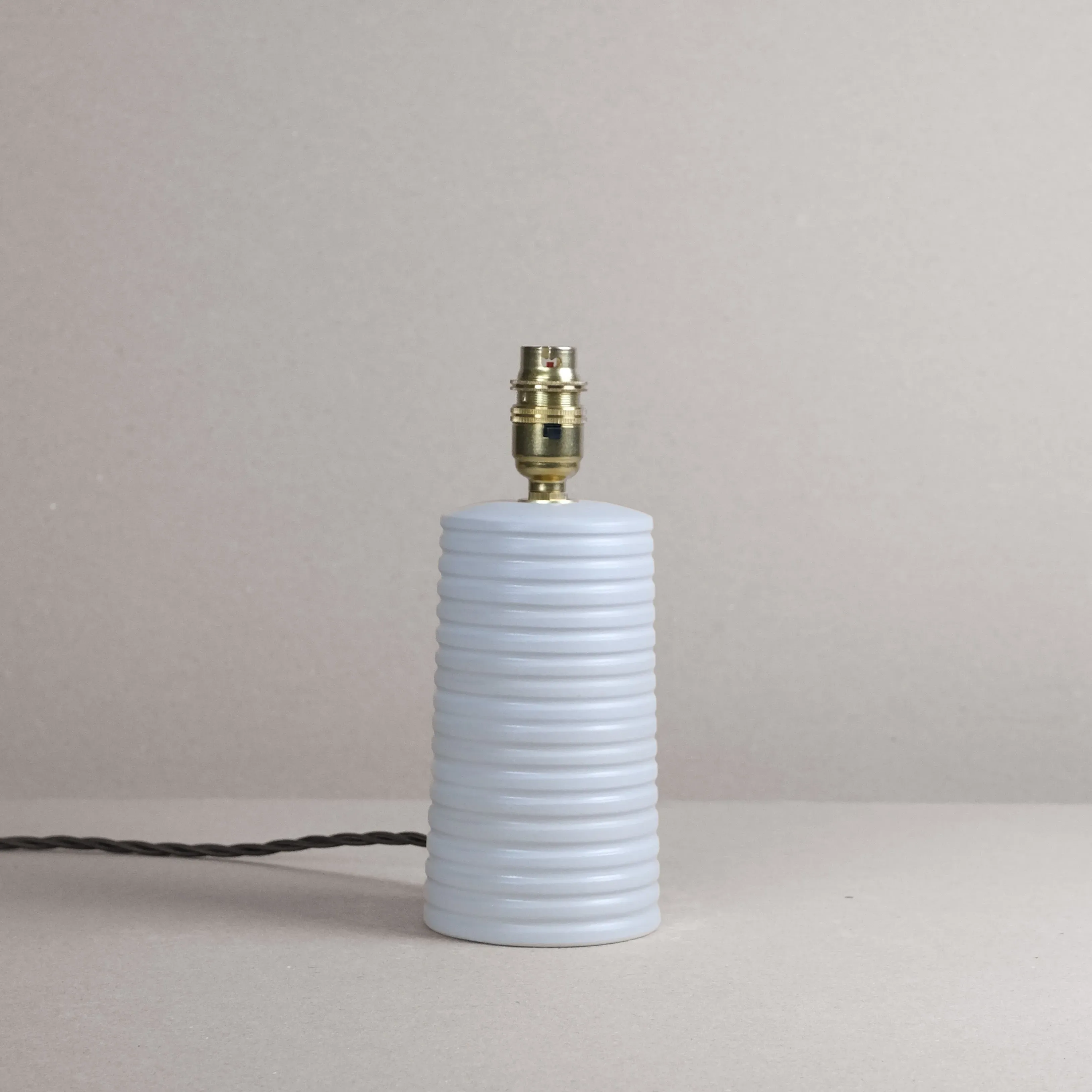 ANTA White Ridged Small Tapered Lamp - White image