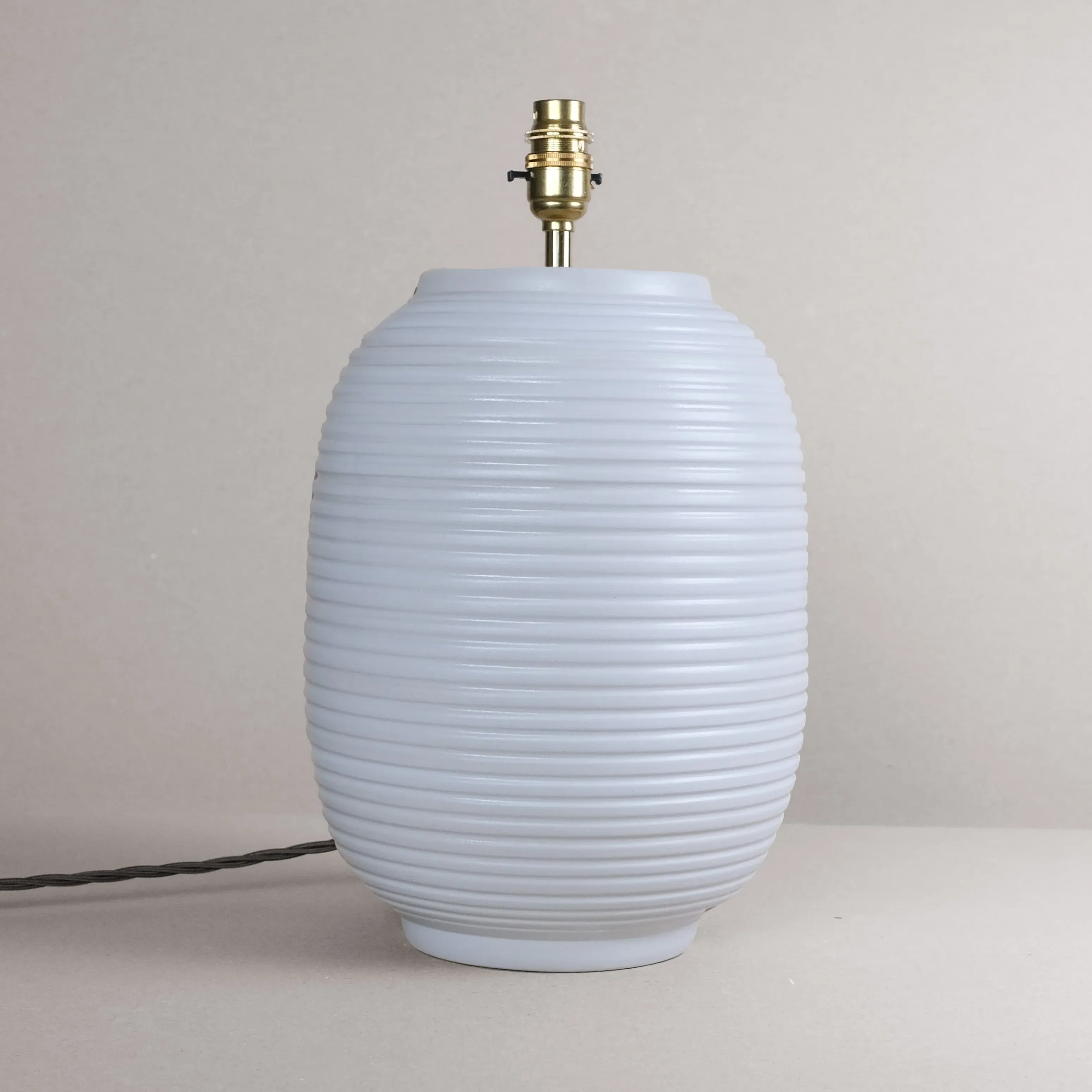 White Ridged Large Table Lamp Base