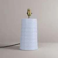 White Ridged Large Tapered Lamp Base