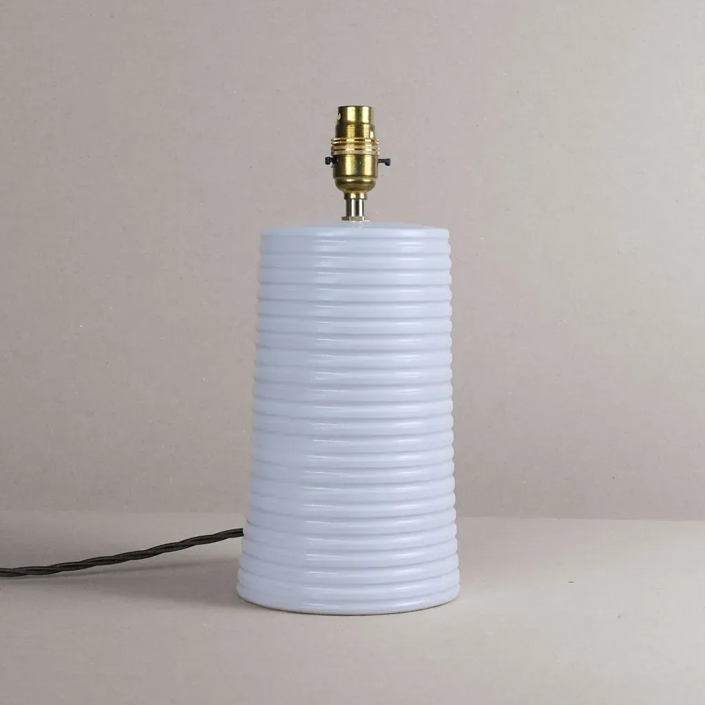 White Ridged Large Tapered Lamp Base image