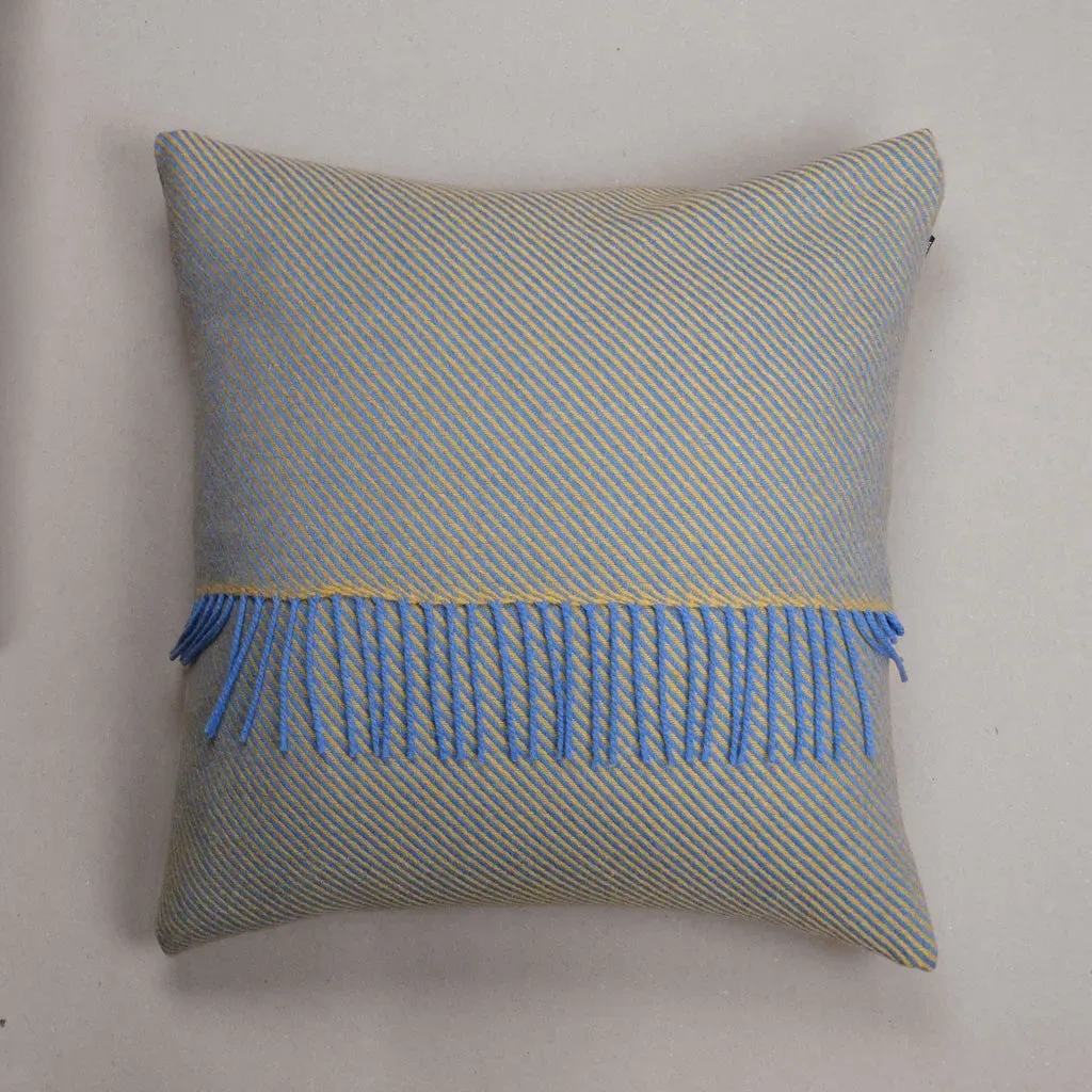 Blue Flax Merino Throw Cushion Cover