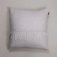 White Moss Campion Merino Throw Cushion