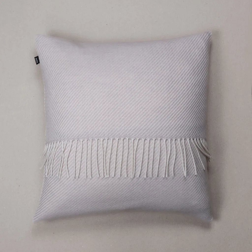 White Moss Campion Merino Throw Cushion
