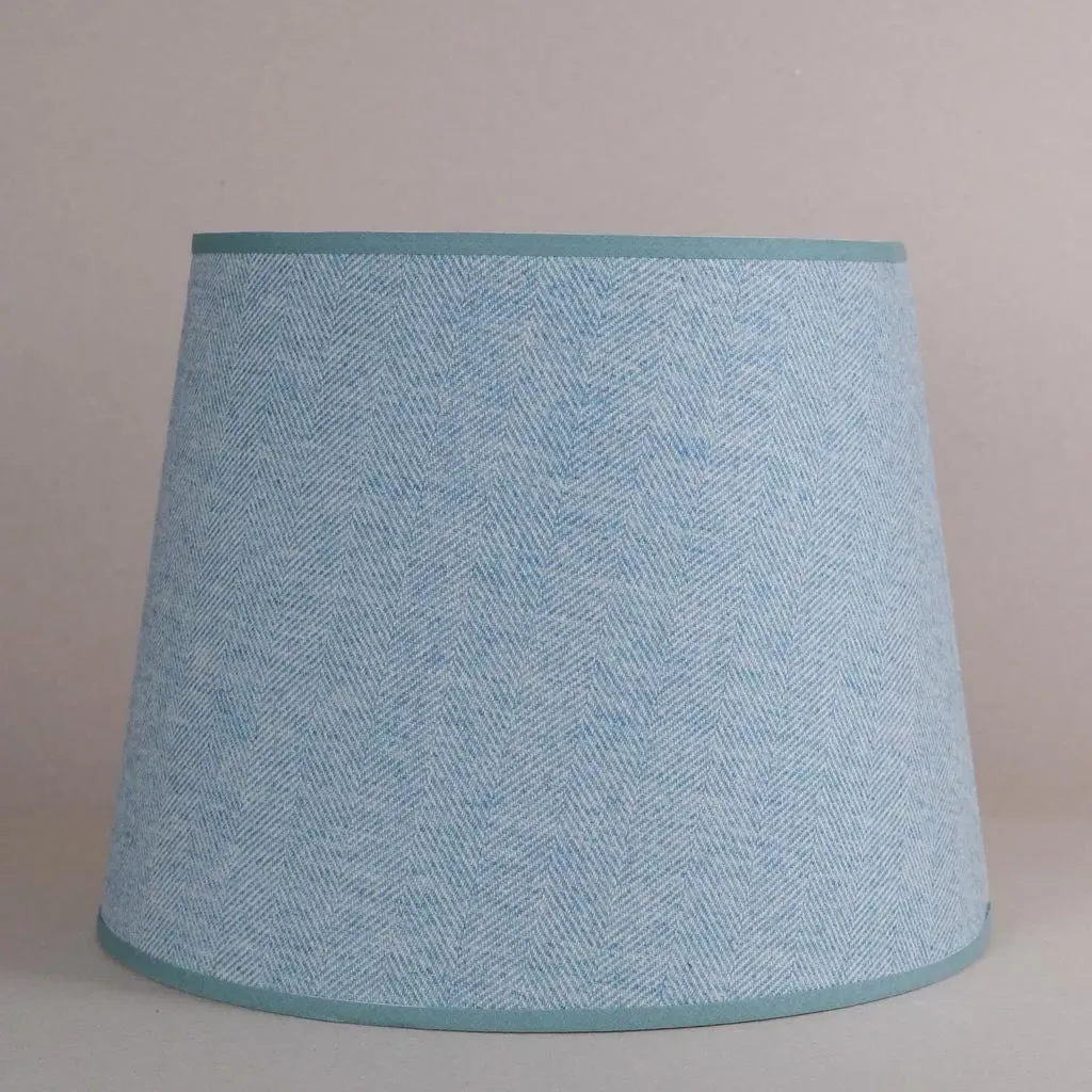 Teal Tweed Large Tapered Lampshade - Teal, Wool