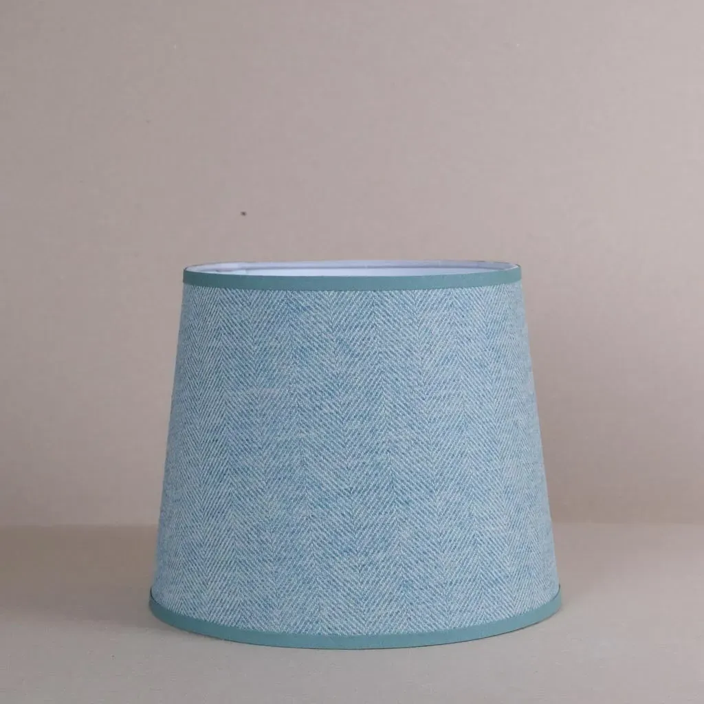 Teal Tweed Small Tapered Lampshade - Teal, Wool