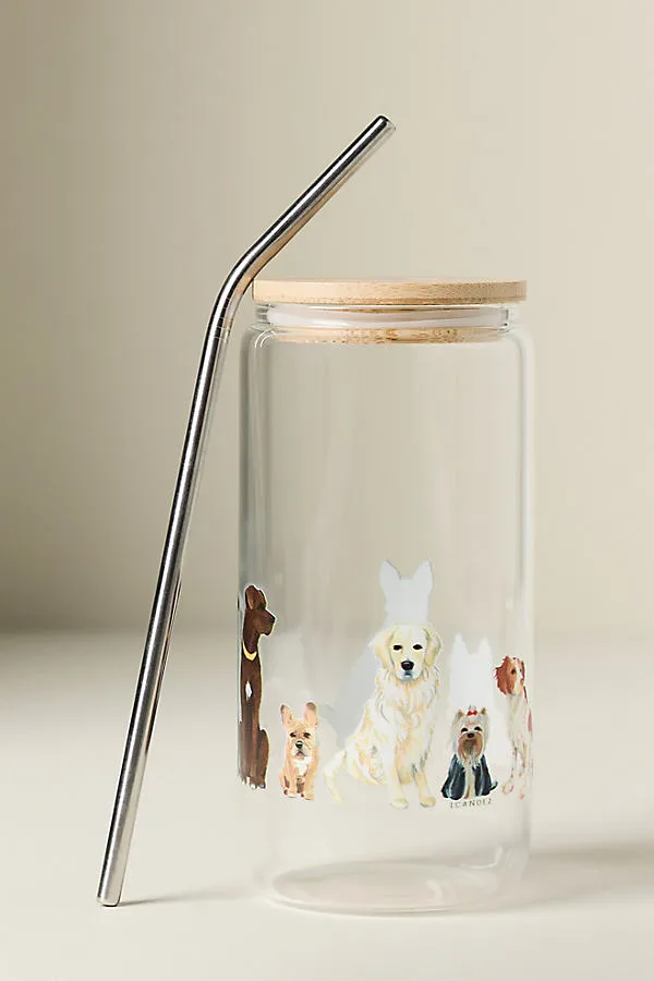 1canoe2 Dog Icon Glass Tumbler with Lid product