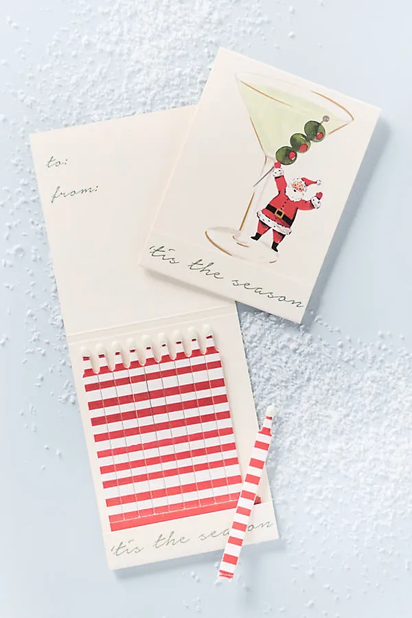 Santa Martini Matchbook Set of 2 - Red by Anthropologie
