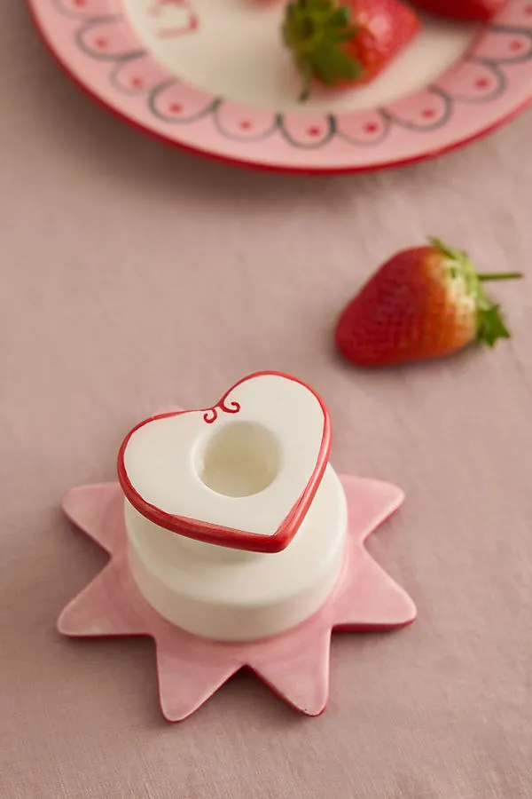 Star-Heart Taper Candle Holder - Pink product