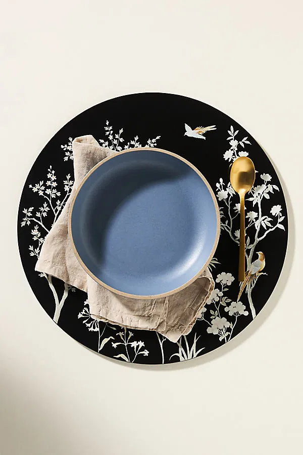 Chinoiserie Lacquered Placemats Set of 4 - Black by Anthropologie
