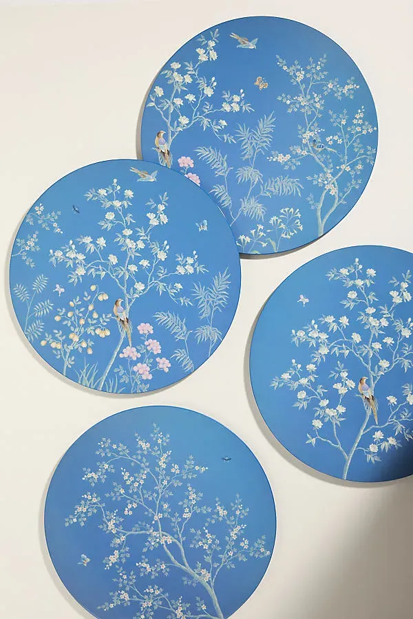 Chinoiserie Lacquered Placemats Set of 4 - Blue product