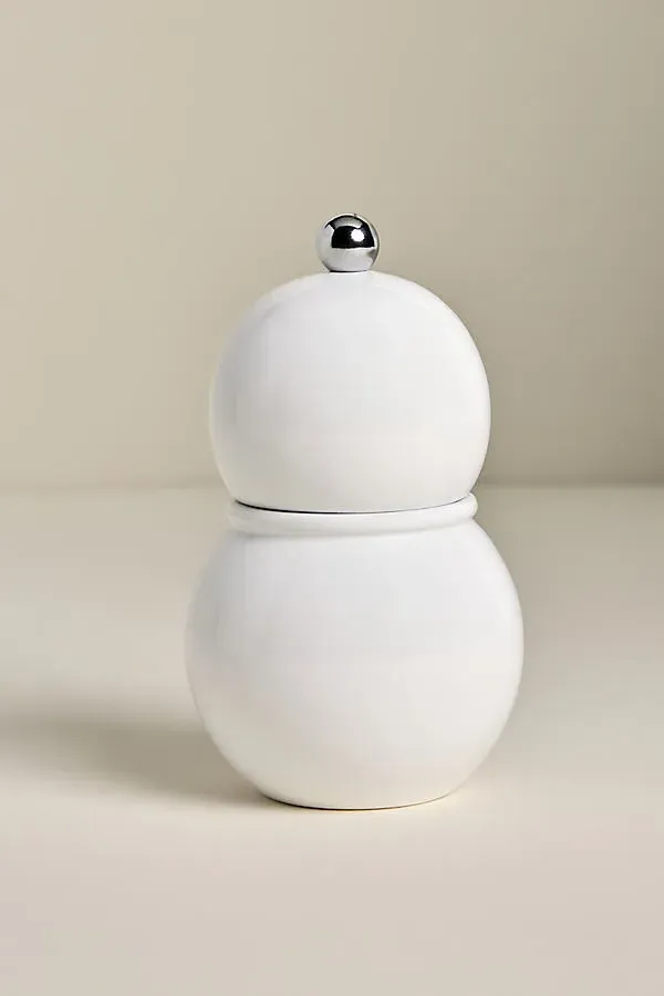 Chubby Bobbin Salt & Pepper Mill - White, Lacquered by Anthropologie