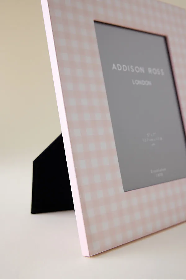Gingham Photo Frame - Pink, Lacquered Wood product