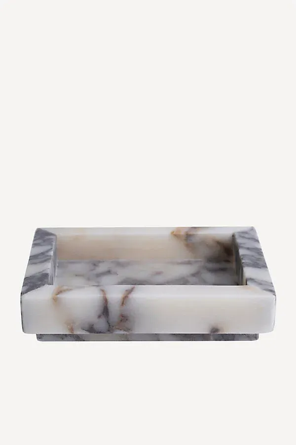Viola Marble Soap Dish - Bianco Viola, Marble by Anthropologie