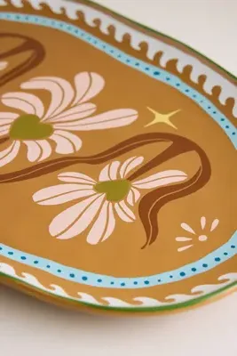 Floral Serving Platter - Ceramic alternate view