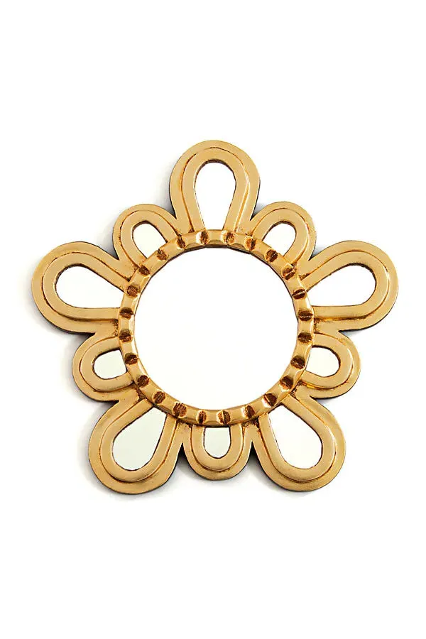 Cusco Flower Petite Mirror - Gold by Anthropologie