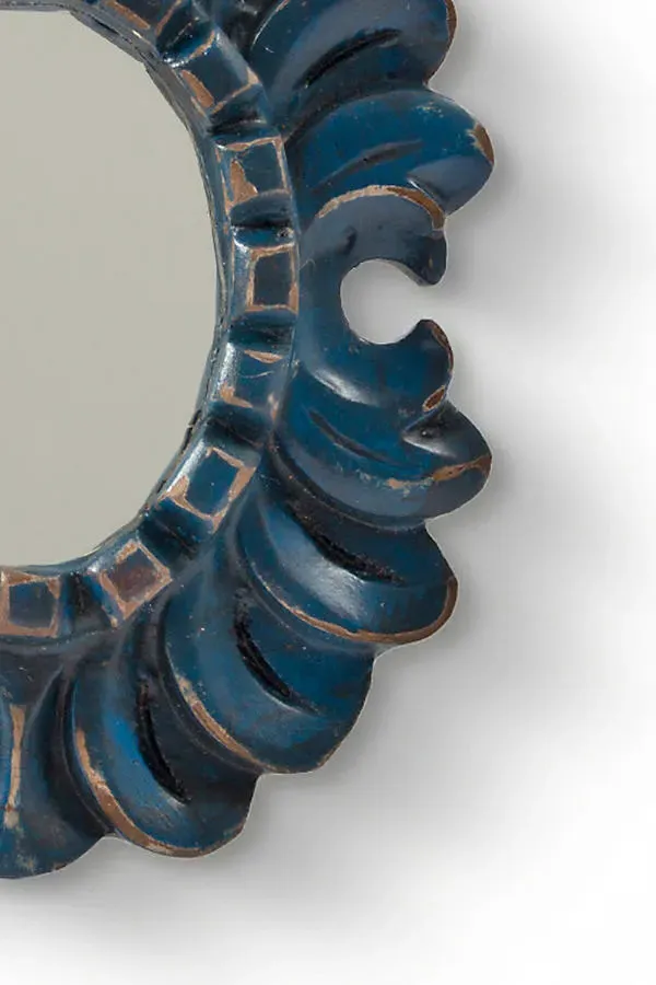 Lima Petite Oval Mirror - Blue by Anthropologie, alternate view