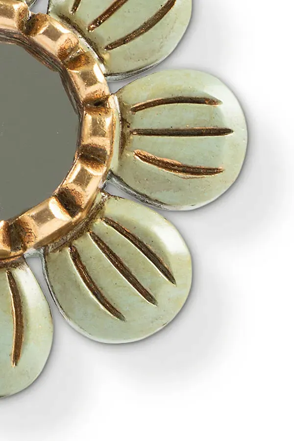 Loreto Flower Petite Wall Mirror - Green by Anthropologie, alternate view