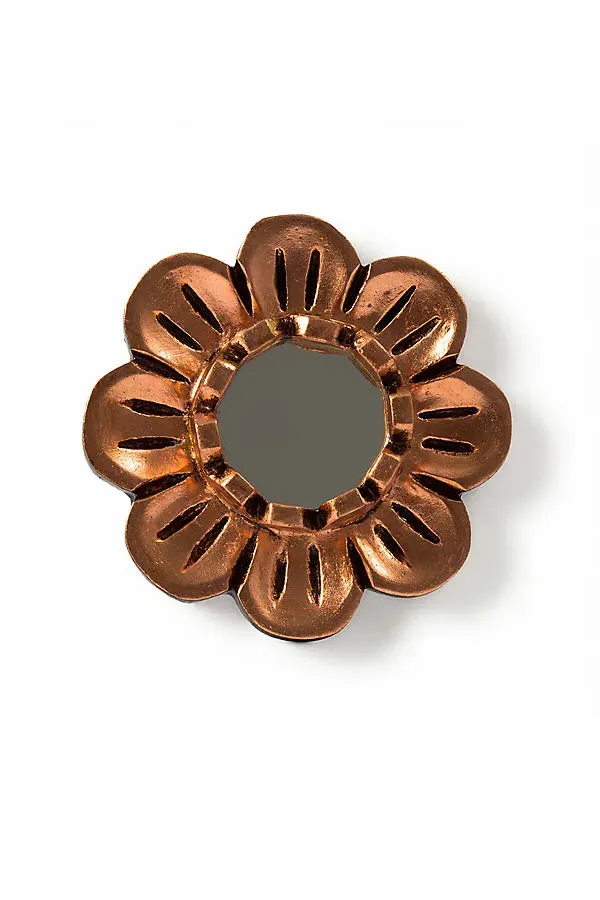 Pisaq Flower-Shaped Small Wall Mirror - Copper, Metal by Anthropologie
