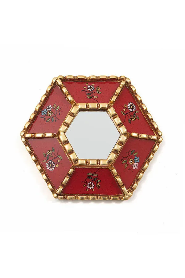 Wari Hexagon Wall Mirror - Gold by Anthropologie
