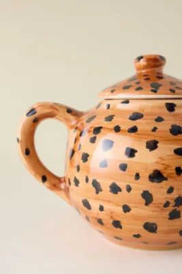 Anna + Nina Leopard Print Teapot - Orange product